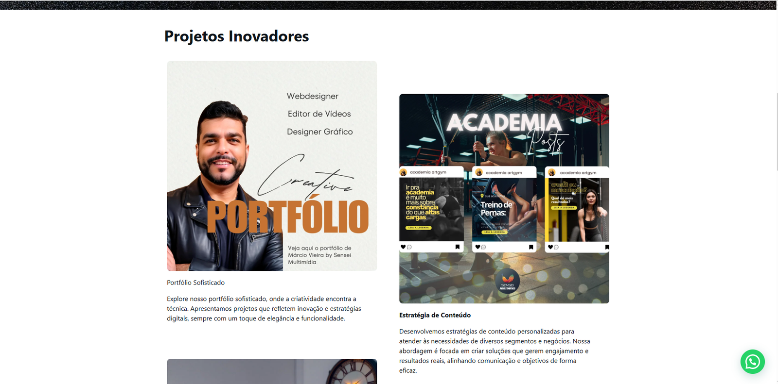 Prévia do site Sensei Multimídia
